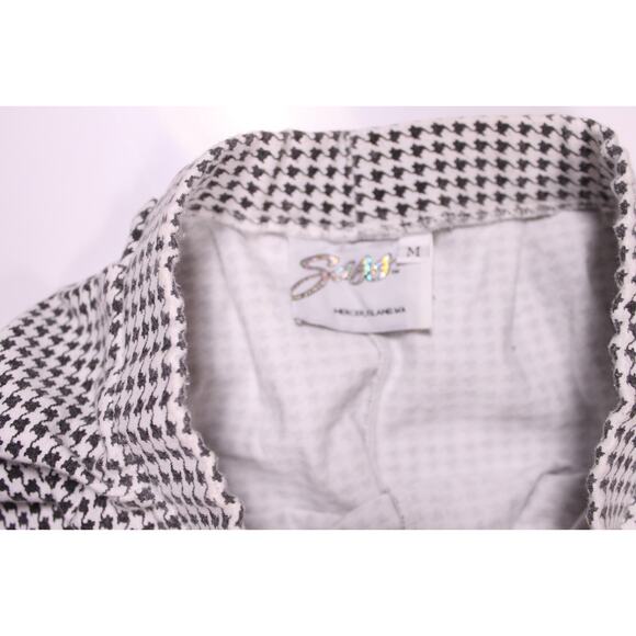 Vintage houndstooth 80s 90s stirrup pants leggings dance stretch sz M - Picture 2 of 3